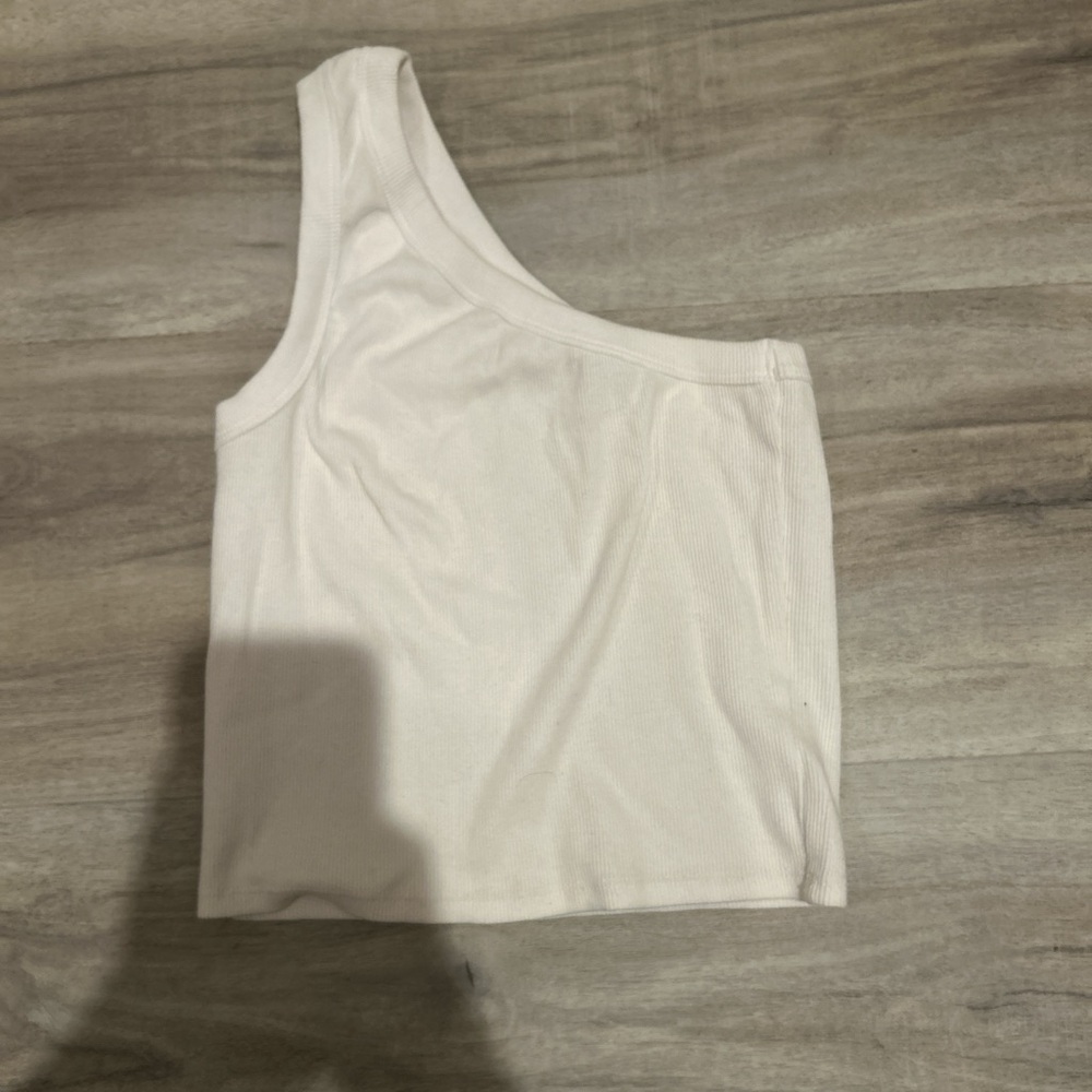 Forever 21 Off-White One-Shoulder Tank Top